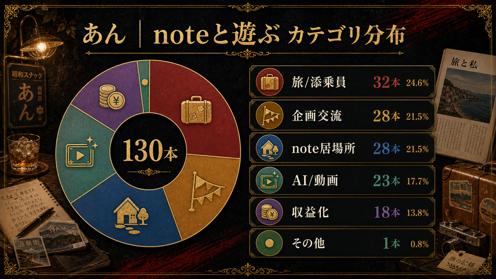 記事カテゴリ分布の図解